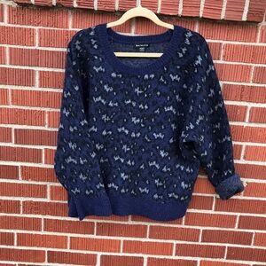 Athleta womens size 3X blue sweater crew neck popover merino wool blend hawthorn